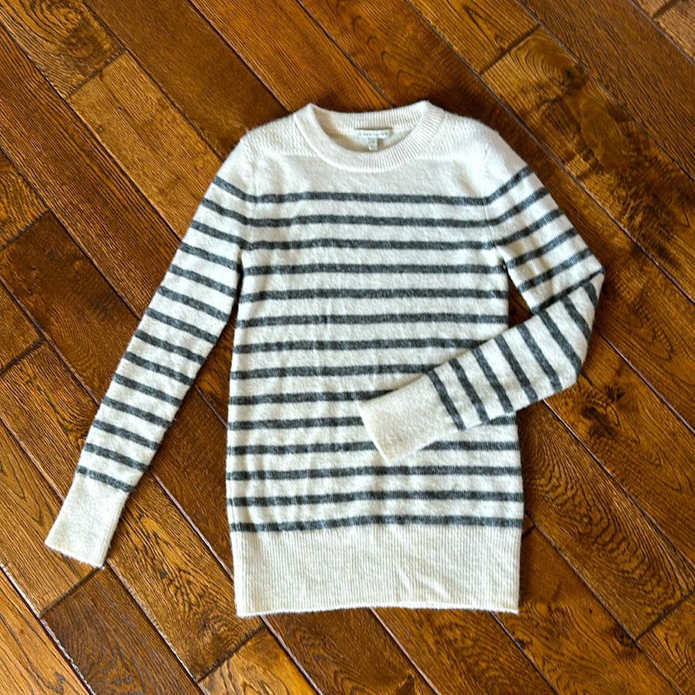Cozy, Crew Neck Striped Sweater.  41 Hawthorn